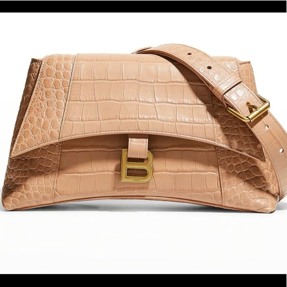 🚨Balenciaga Hourglass  Embossed Croc Shoulder🚨
